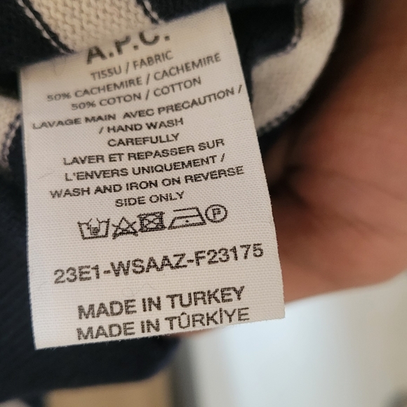 A.P.C.Navy & White Pheobe Sweater - Picture 5 of 6